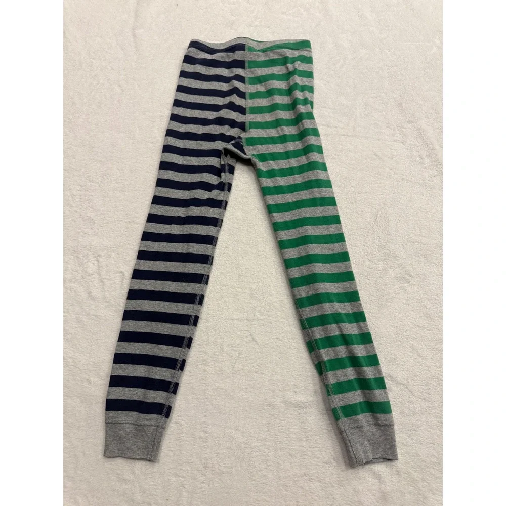 Hanna Andersson Kids Size 8 130cm Striped Organic Cotton Pajama Pants Green Navy